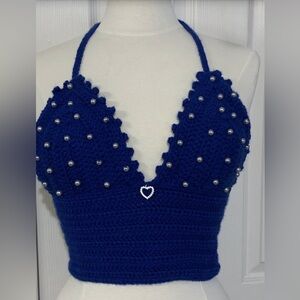 Crochet pearl top
